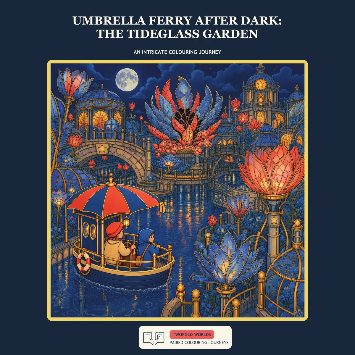 Umbrella Ferry After Dark: The Tideglass Garden, published front cover